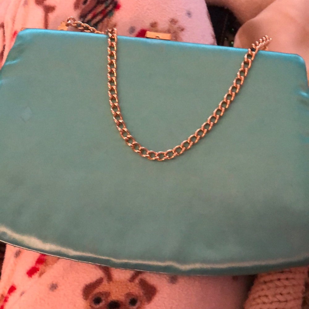Turquoise clutch purse